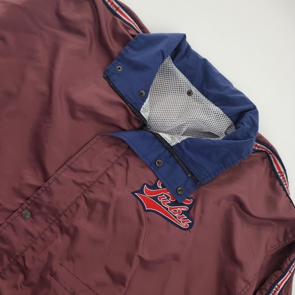 Vtg Fubu Windbreaker Track Jacket Mens 2XL Maroon Mesh Lined Zip-Up 90 Hip Hop - Picture 6 of 12